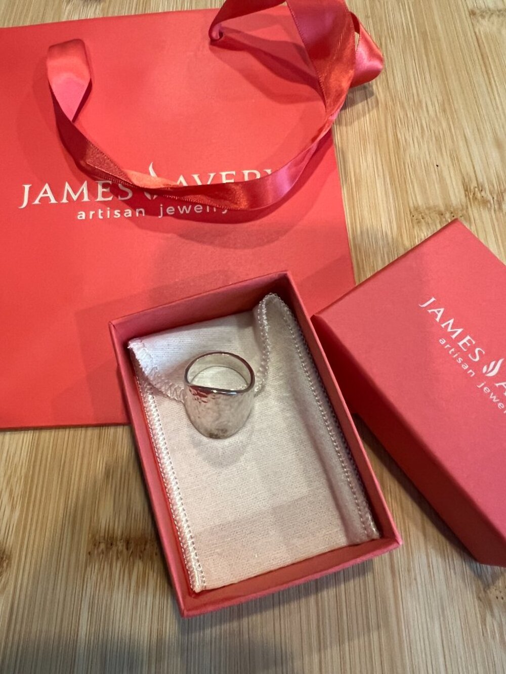 Retired James Avery Hammered Sterling Silver Statement Ring Size 9 - Picture 2 of 5